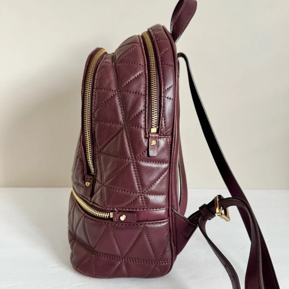 Michael Kors Rhea Medium Quilted Leather Backpack In Barolo